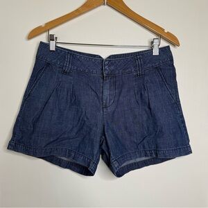 Elle Chambray Cotton Shorts Women’s Size 6 Blue Inseam 4.5” Rise 9”